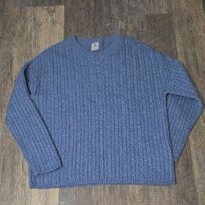 Cozy Blue Cable Knit Sweater